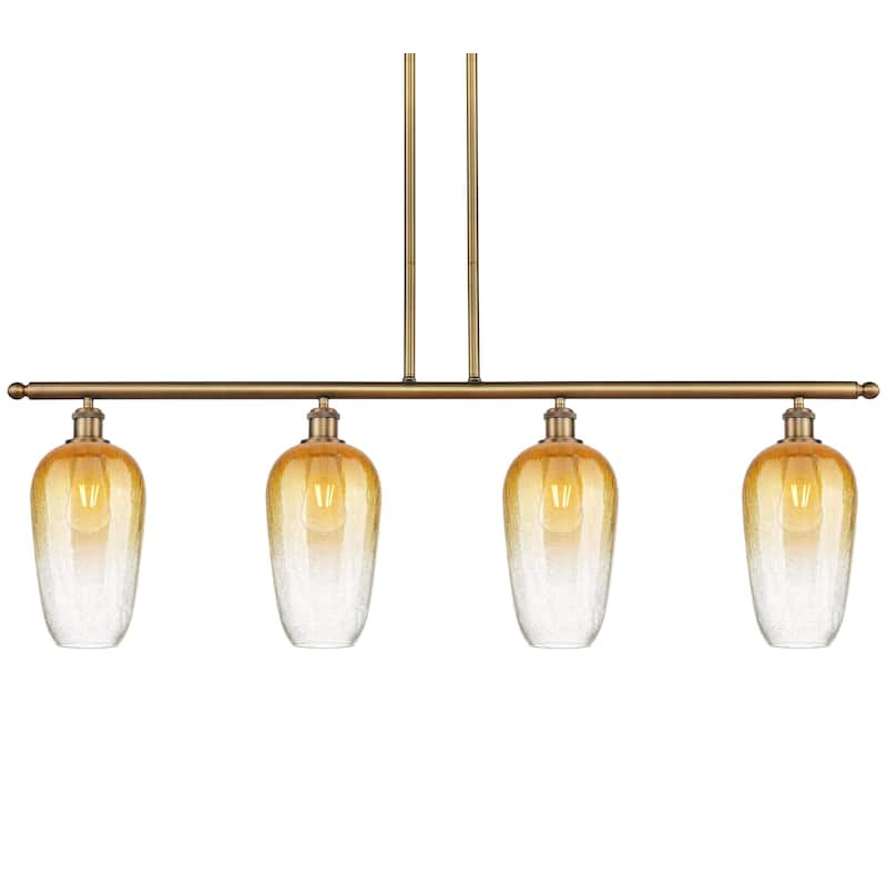 Innovations Lighting 516-4I-16-48 Brookhaven Flute Linear Brookhaven - Brushed Brass / Amber