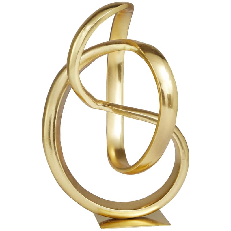 Aluminum Metal Abstract Decorative Sculpture - Dark Gray or Gold - Roche River Decor