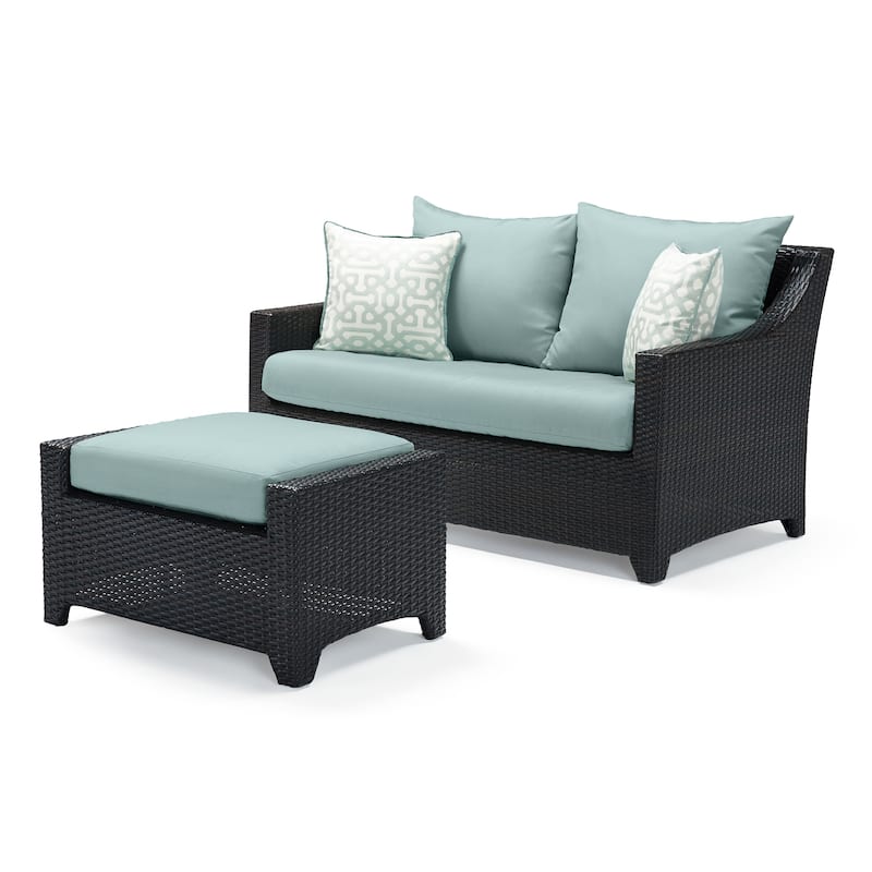 Deco 5 Piece Sunbrella Outdoor Patio Love & Club Seating Set