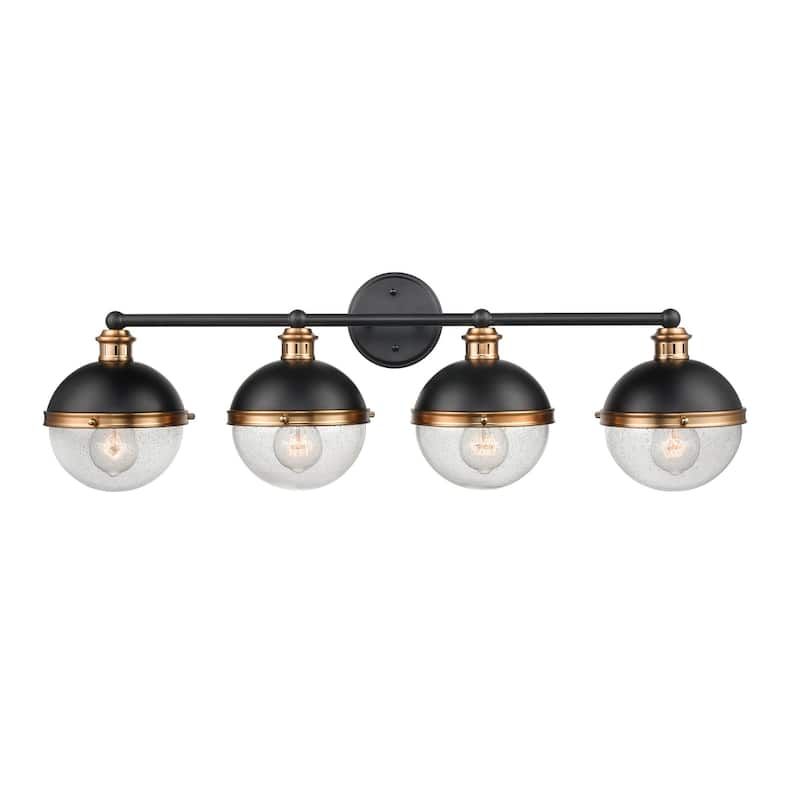Millennium Lighting Ellmira 4 Light Matte Black/ Aged Brass Vanity Fixture - Matte Black Aged Brass