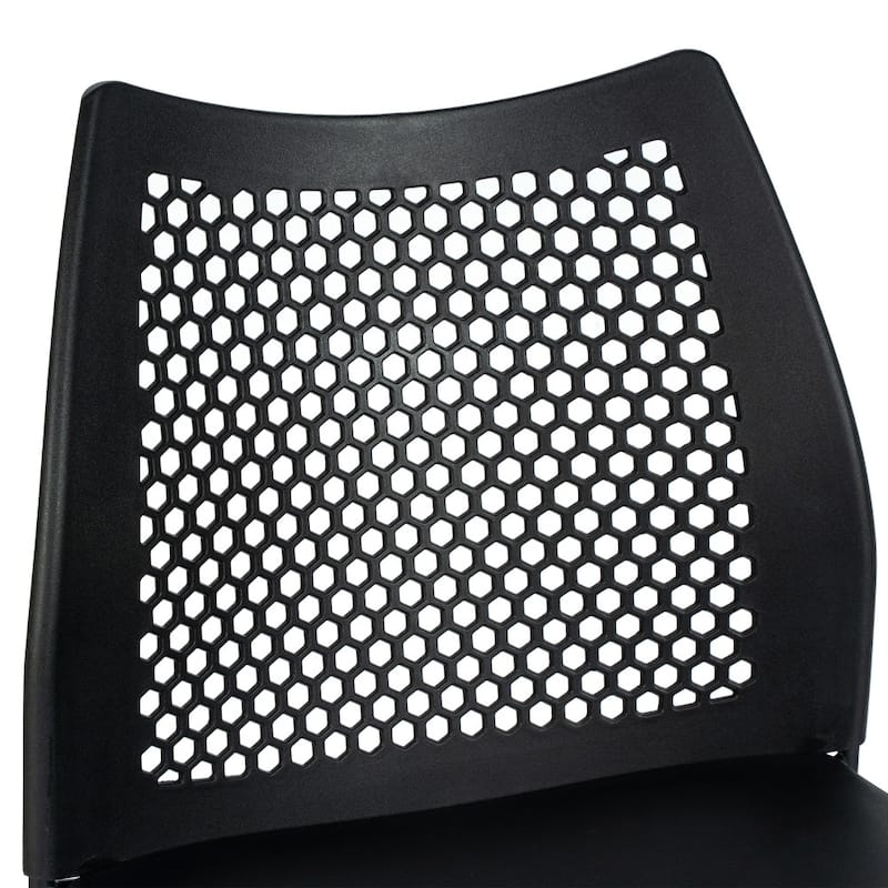 3 Pack Stackable Sled Base Counterstool with Vented Back and Integrated Footrest - 19.75"W x 22"D x 37.5"H