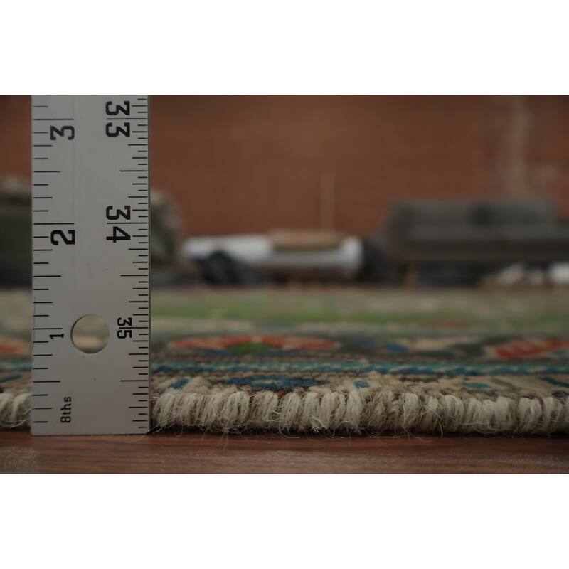 Hand Knotted Oriental 100% Wool Carpet Traditional Floral Green Tabriz Area Rug - 6' 1'' X 4' 8''