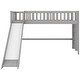 preview thumbnail 4 of 5, Twin Size Low Loft Bed with Ladder and Slide, Gray