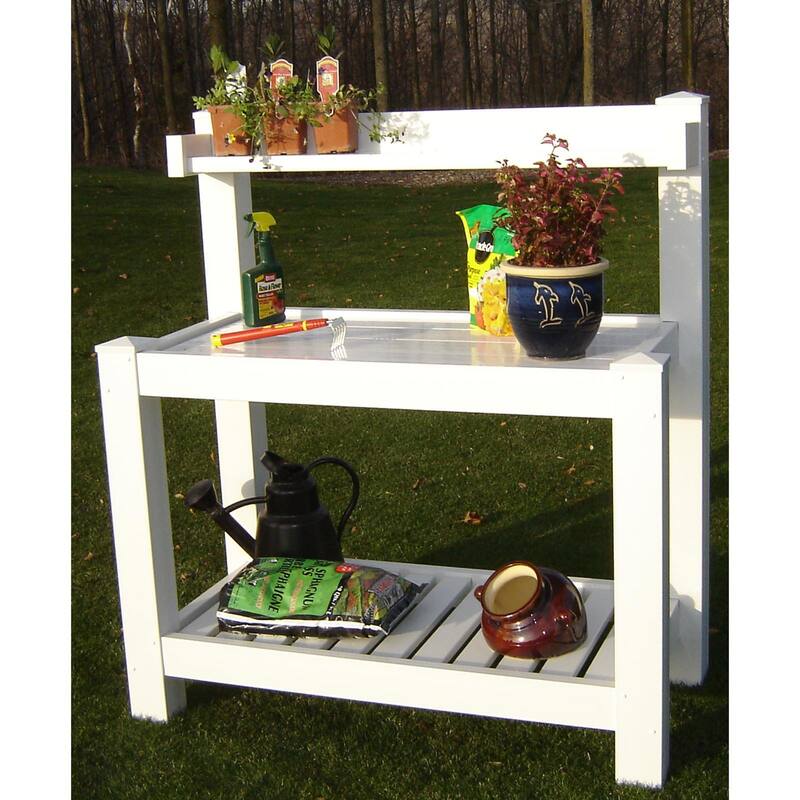 DuraTrel Hillcrest White Vinyl Potting Bench