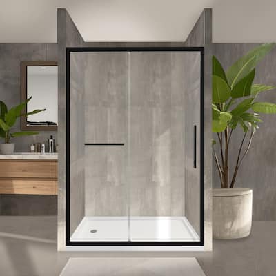 i-Homare 48 in. W x 72 in. H Semi-Frameless Sliding Shower Door, Easy to Install