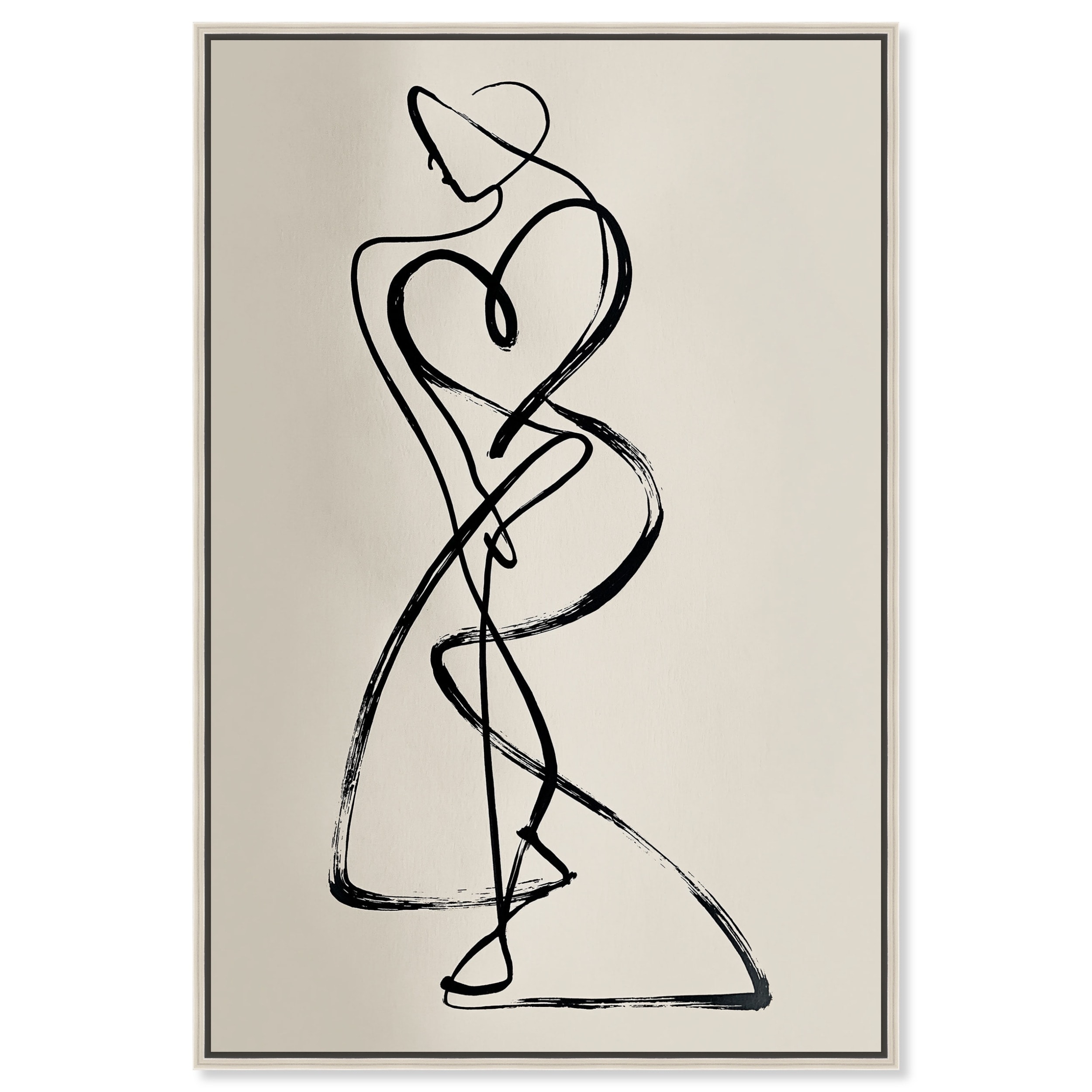 Ink Motion II Minimalist Wall Art Framed Canvas Print by Art Remedy