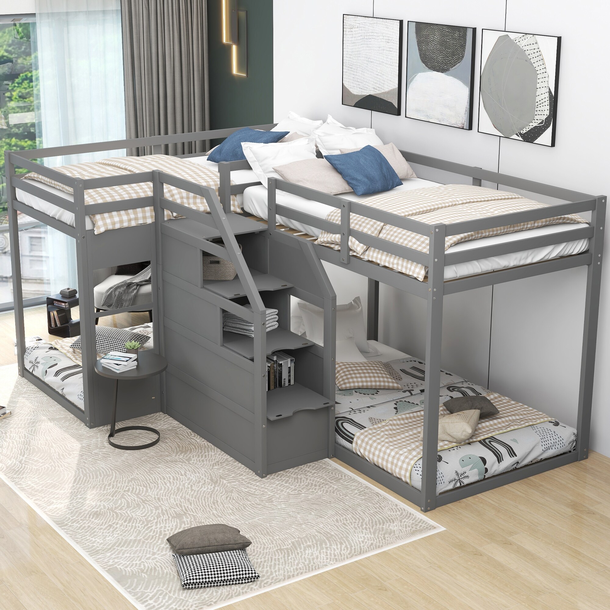 L shaped bunk beds deals for small rooms