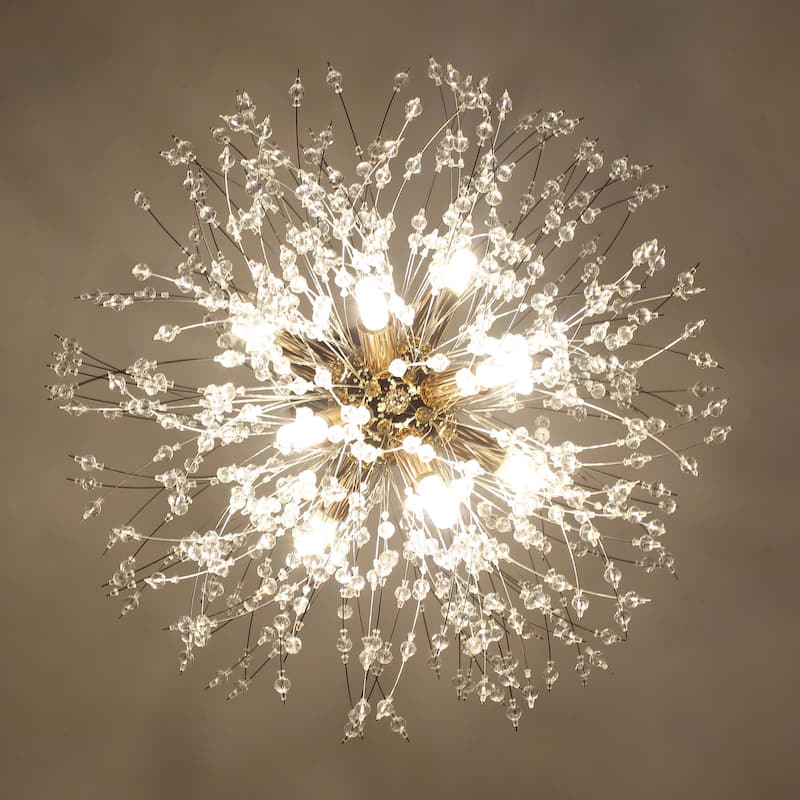 8-Light Modern Luxurious Sputnik Starburst Sphere Pendant Starburst Crystal Chandelier