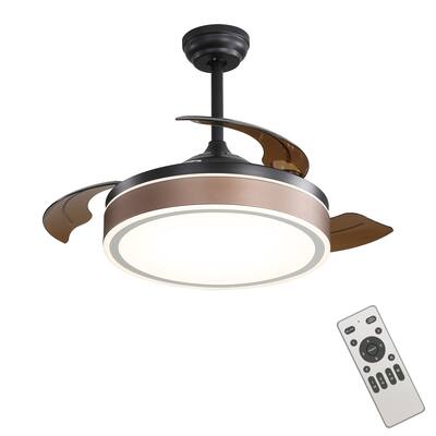 42In Retractable LED Ceiling Fan with Remote and 3 Reversible Blades
