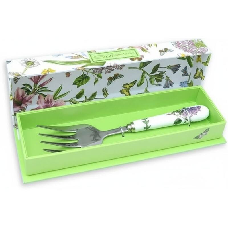 Portmeirion Botanic Garden Serving Fork - Silver and Botanic Garden Design - 9 in