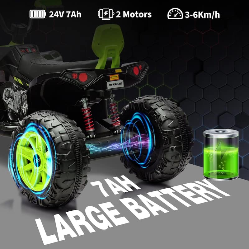 24V Ride on ATV for Kids, 2 Seater Electric Quad Car