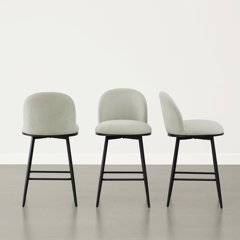 Beverly Swivel Counter Bar Stool Set 26 in Barstools with Metal Frame