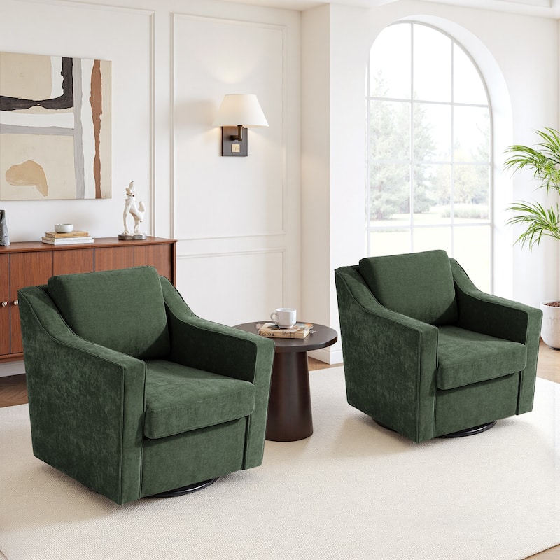 2 Set Modern Swivel Accent Arm Chair for Living Room