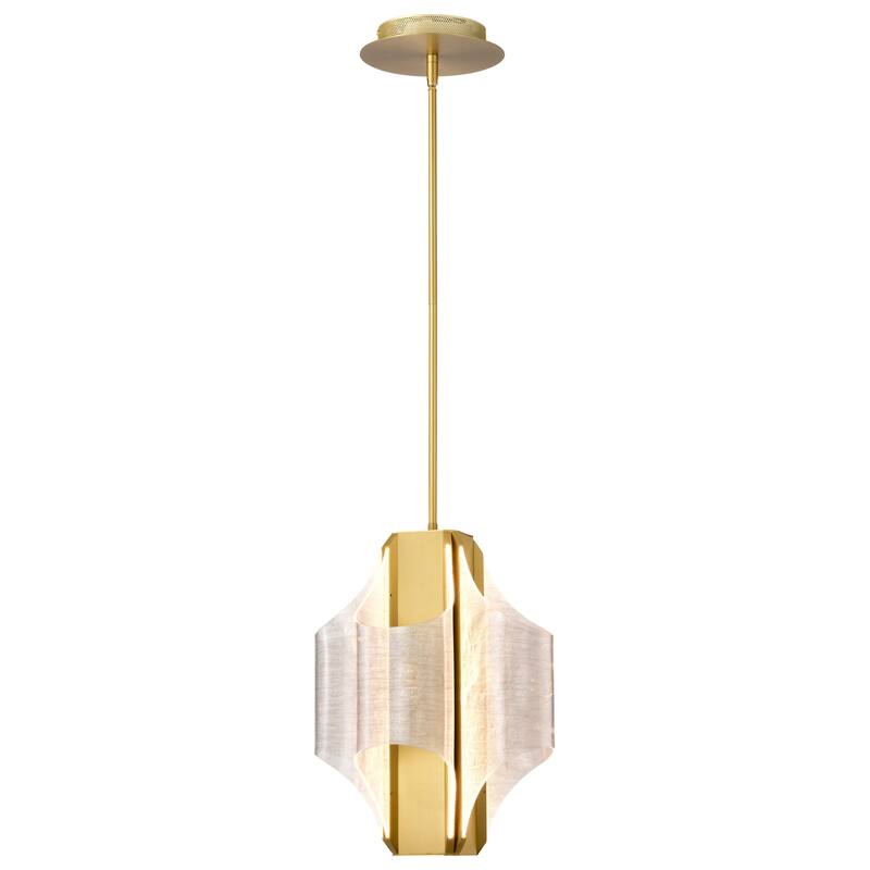 Idris LED 4 Light Pendant Vintage Brass Finish Light Guide Panels - Vintage Brass