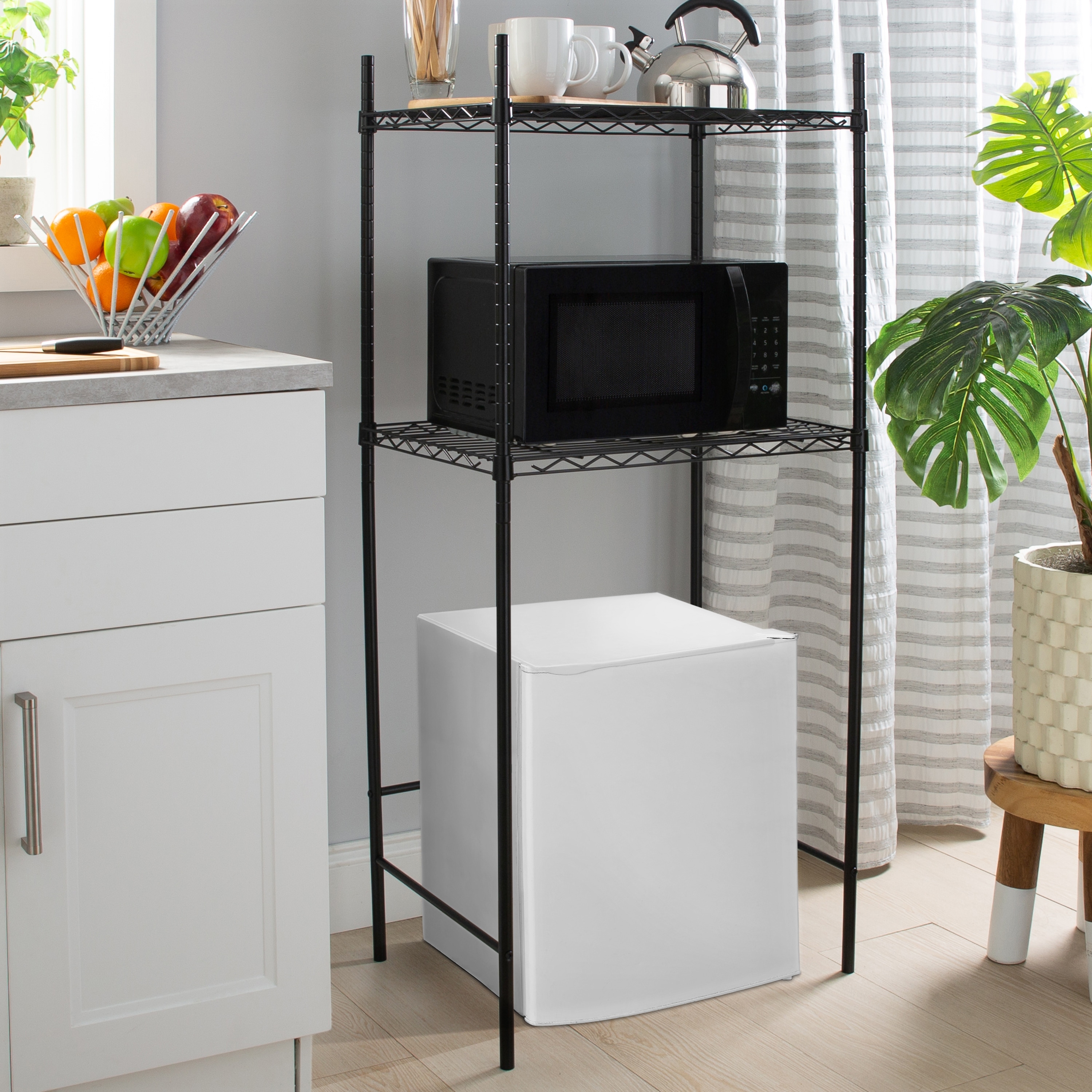 Refrigerator and shop microwave stand