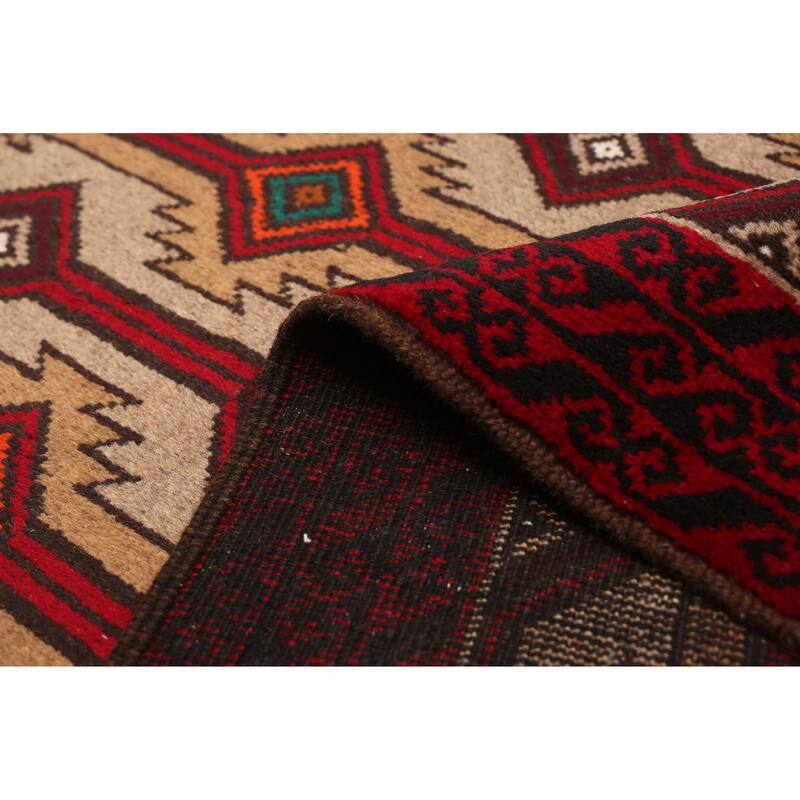 ECARPETGALLERY Hand-knotted Baluch Tan Wool Rug - 3'5 x 5'5