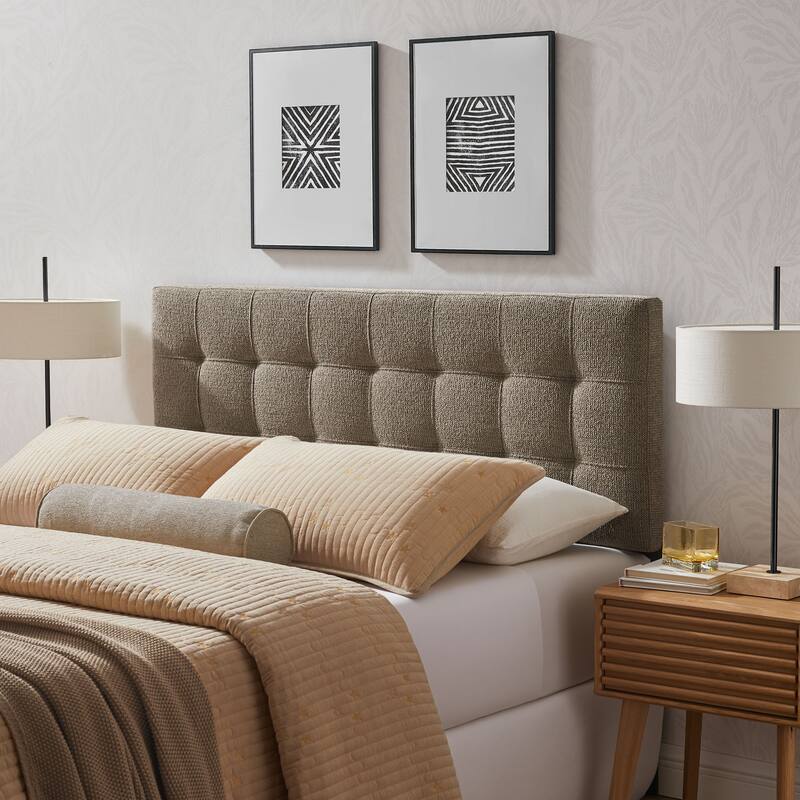 Lily Upholstered Fabric Headboard - Taupe - King