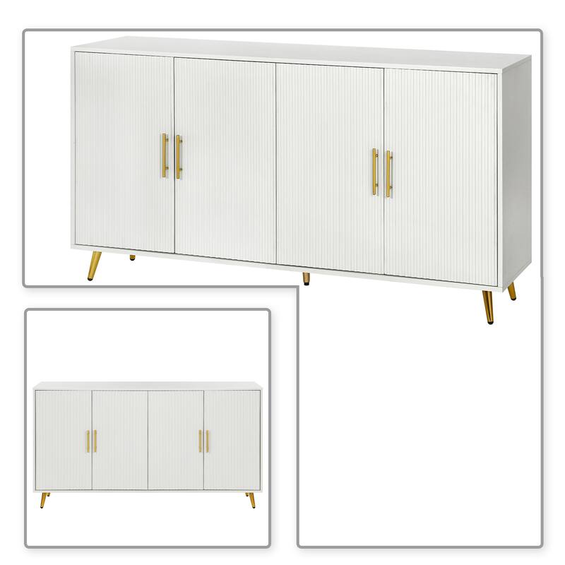 Modern Classic Storage Sideboard with Five Gold Metal Legs