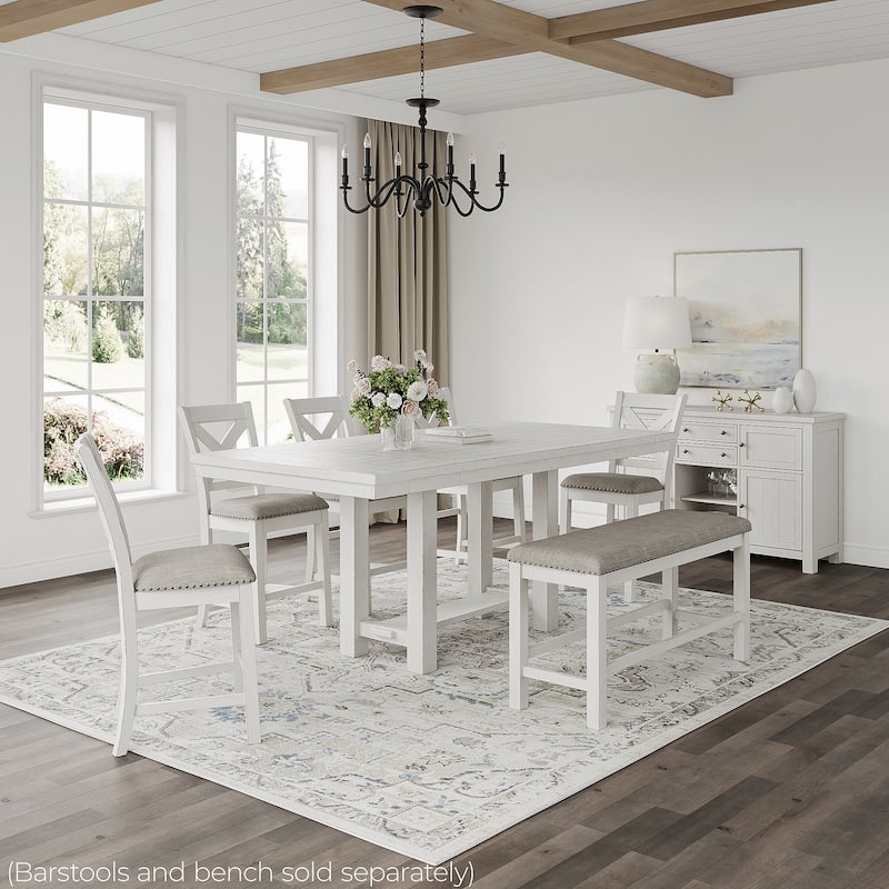 Signature Design by Ashley Robbinsdale White Counter Height Dining Extension Table - 42" W x 86" D x 36" H