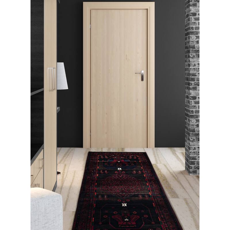 ECARPETGALLERY Hand-knotted Konya Anatolian Black, Red Wool Rug - 5'1 x 12'7