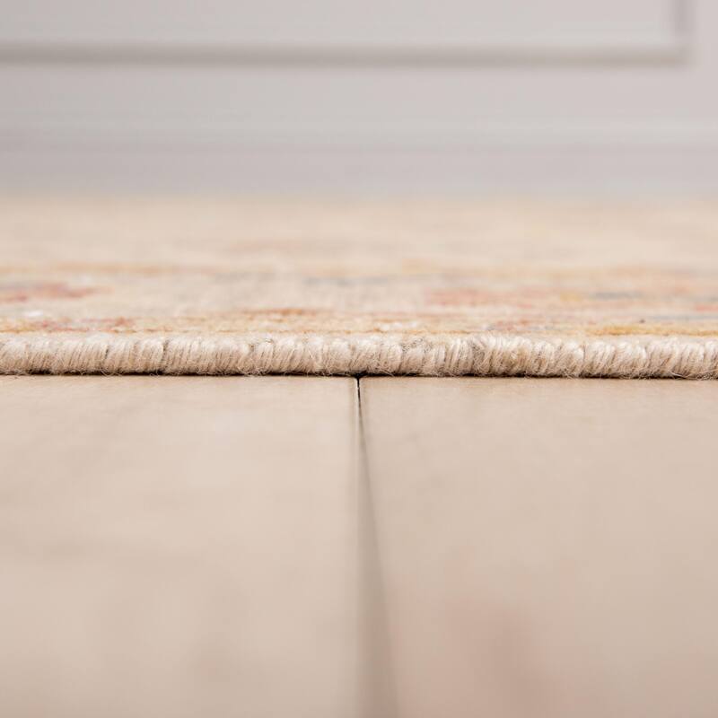 Alora Decor Traditional Hand-knotted Bordered Beige Rug