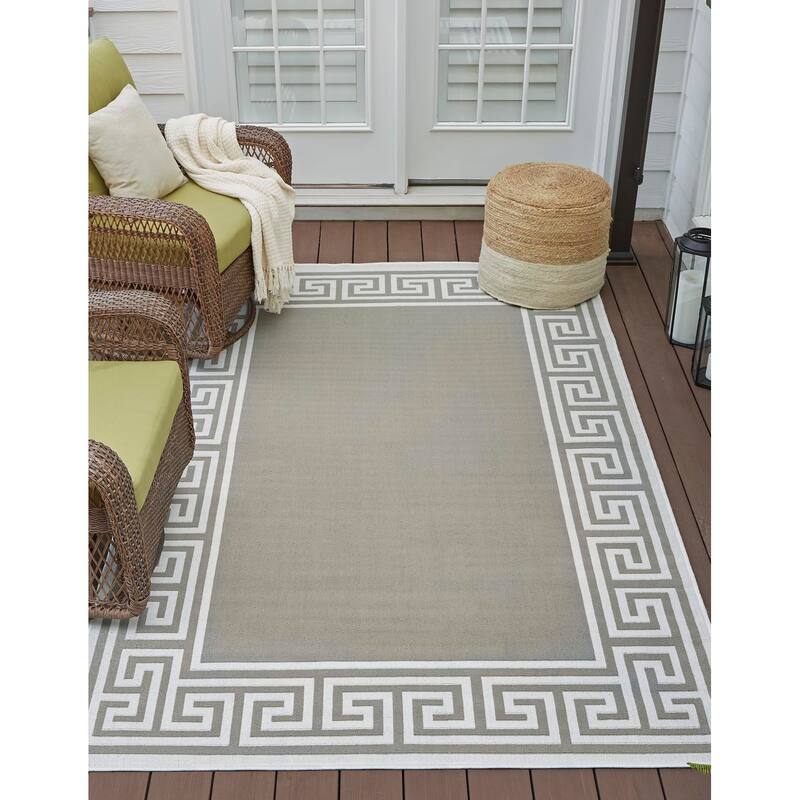 Outdoor Trisha Collection Area Rug - Gray - 5'3"x8'