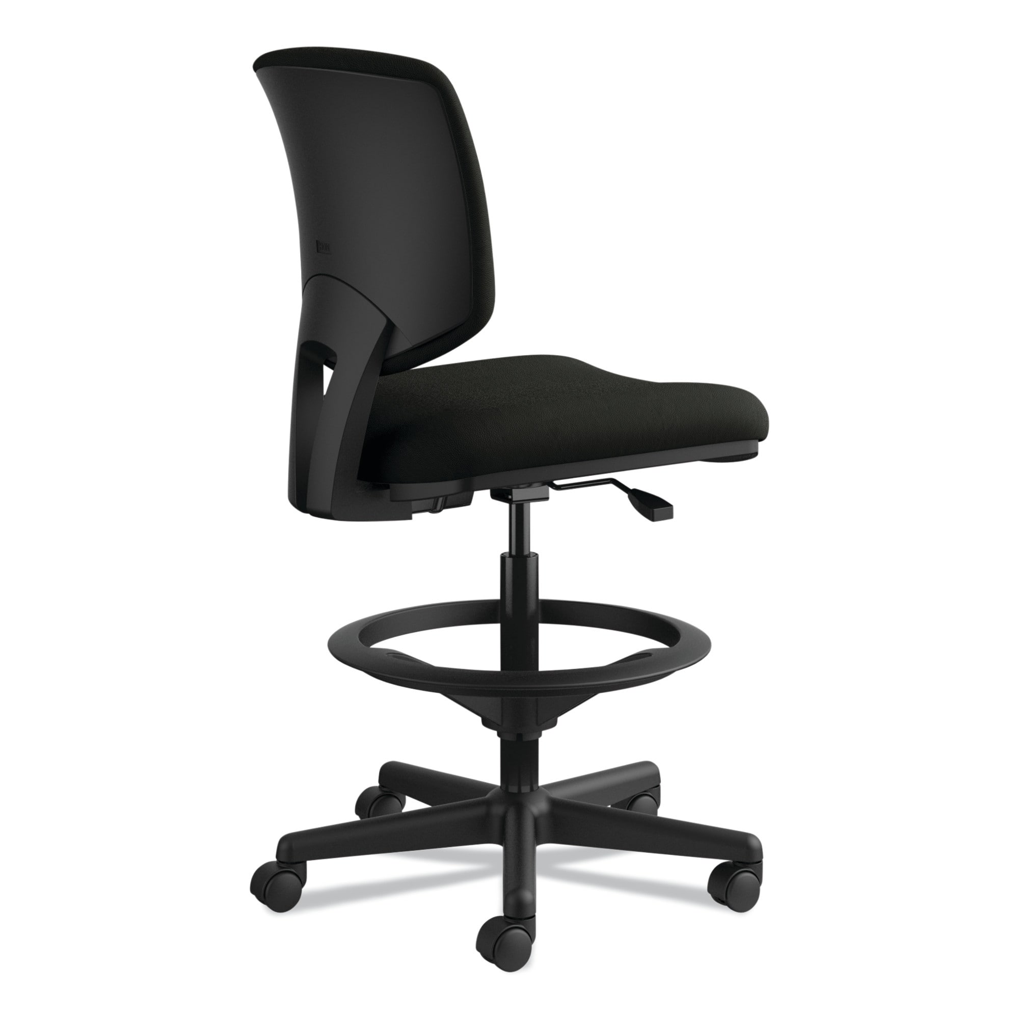 Volt Series Leather Adjustable Task Stool Black 27 x 29.5 x