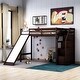 preview thumbnail 10 of 16, Twin Pine Loft Bed with Slide, Stairs, and Storage Compartments - Perfect for Children's Bedrooms Espresso