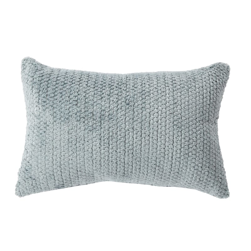 Sorra Home Velvet Shimmer Single Indoor Textured Knife Edge Lumbar Pillow