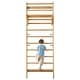 preview thumbnail 4 of 10, Natural Pine Wood 10-Level Climbing Wall Gym for Kids and Indoor Playset - 31.5” L x 20.67” W x 86.61” H
