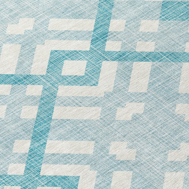 Machine Washable Indoor/ Outdoor Chantille Contemporary Trellis Rug