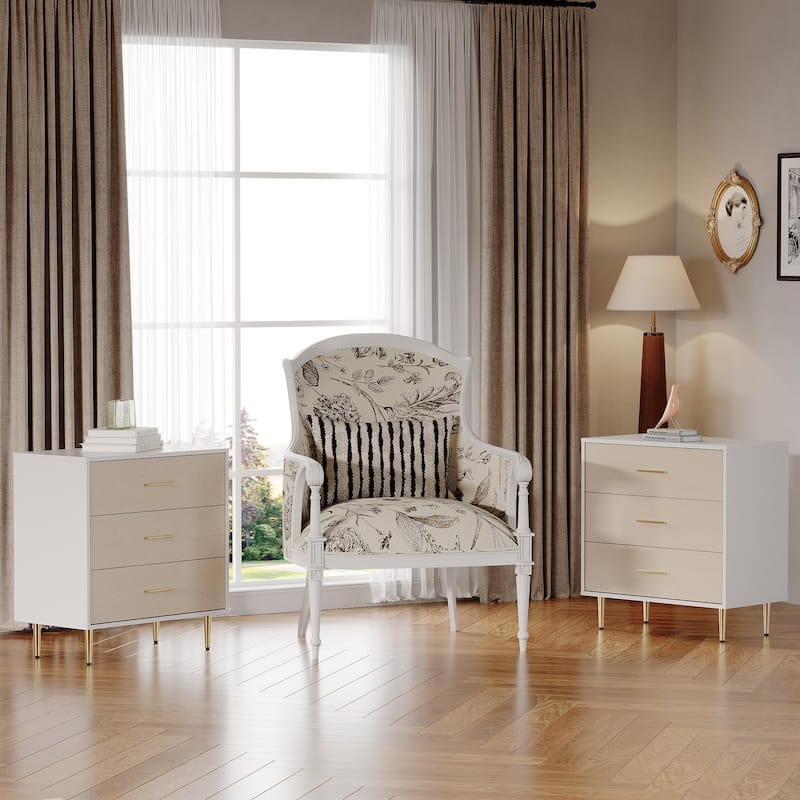3/5/6/7/8 Drawer Dresser for Bedroom, Modern Wooden Chest of Drawers with Gold Handles