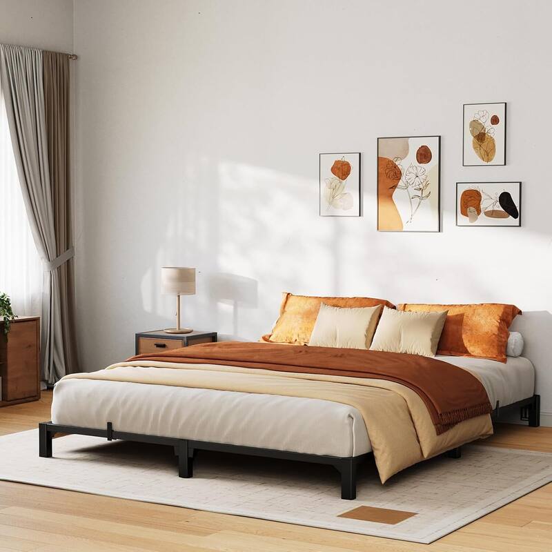 6 Inch Metal Platform Bed Frame Easy Assembly Bed Base for Bedroom and Home Use - Queen