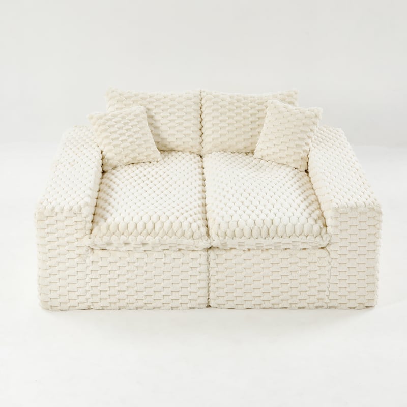 Free Combination Modular Couch Fluffy Turtle Velvet Sectional Sofa