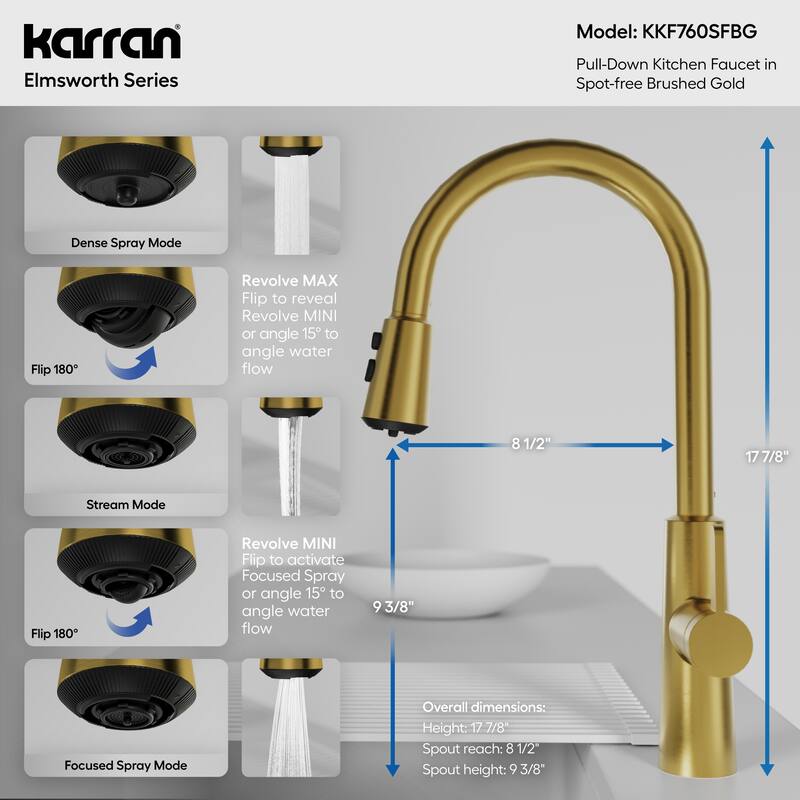 Karran Elmsworth Pull-Down Sprayer Kitchen Faucet