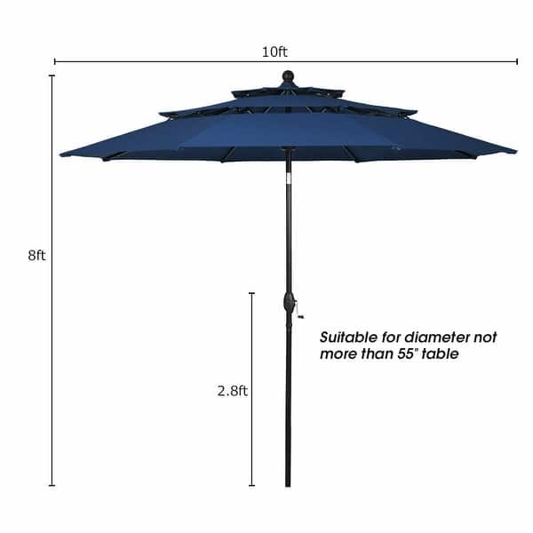 double vented patio umbrella strut assembly Outsunny 9.7' Sided with LED Solar Light Cream White Now youve got it made in the shade 11' Commercial Double Vent Market
