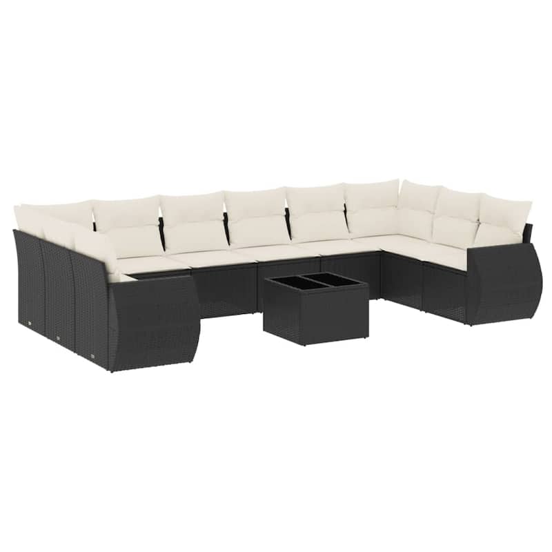 vidaXL Garden Sofa Set Black