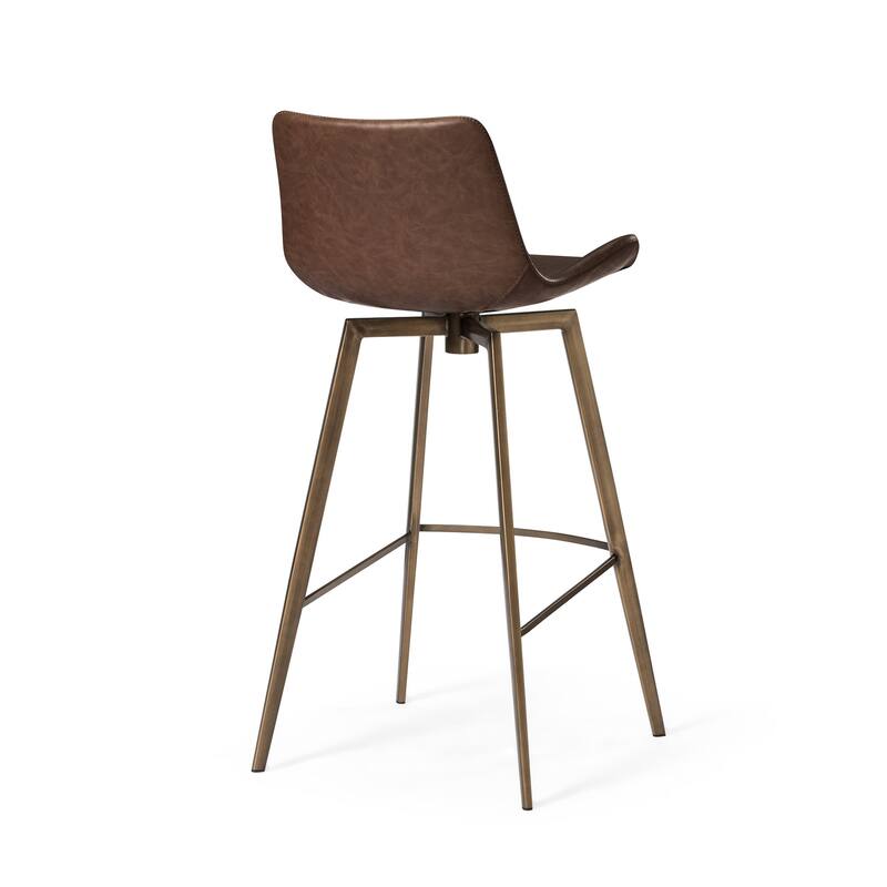 Maven Lane Victor Metal & Vegan Leather Kitchen Dining Stool