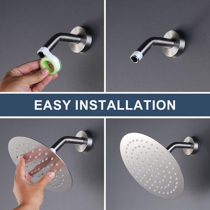 WOWOW 1-Spray Patterns with Wall Mount Rain Fixed Shower Head