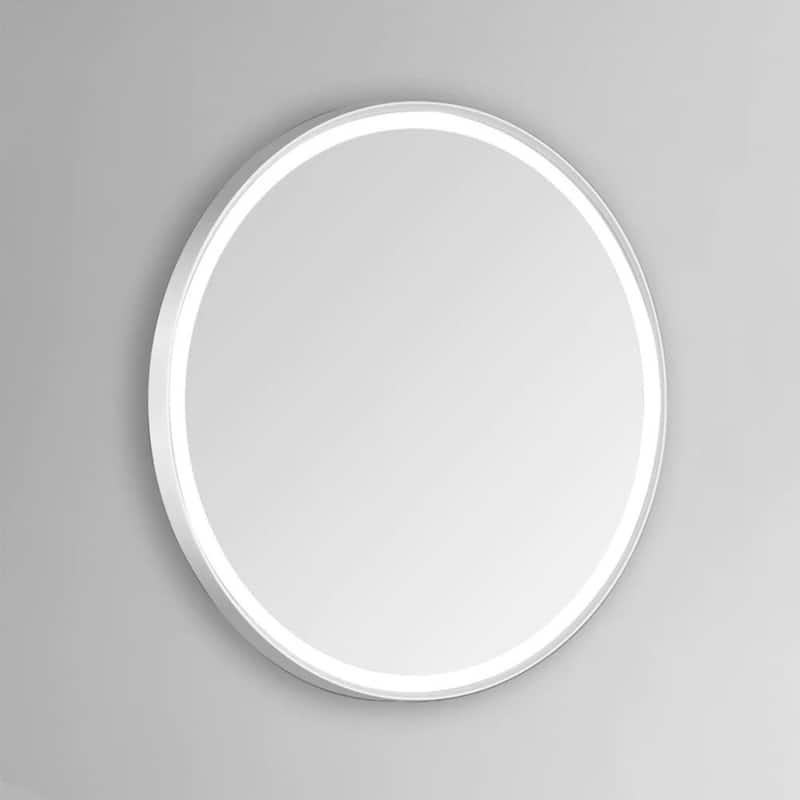Modern Mirrors Sola Round Lighted Wall Mounted Bathroom LED Vanity Mirror - 48*48* - White