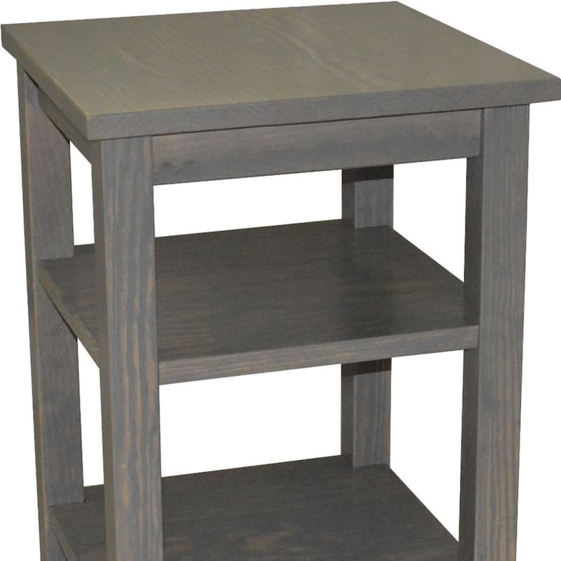 28-Inch Solid Wood Nightstand with 2 Open Shelves