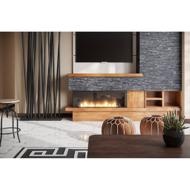 Slender Strip 3 in. x 12 in. Panel and 3 in. x 12 in. Corner Marble Wall Tile