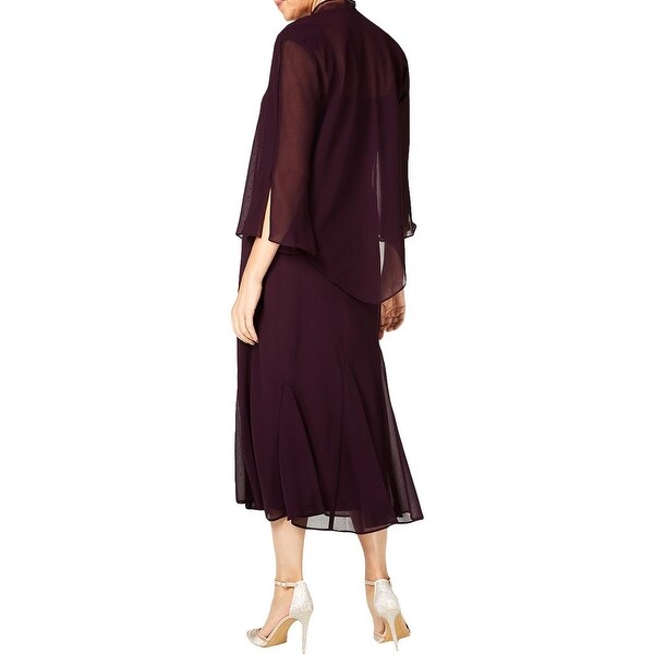 r&m richards women's beaded chiffon jacket dress