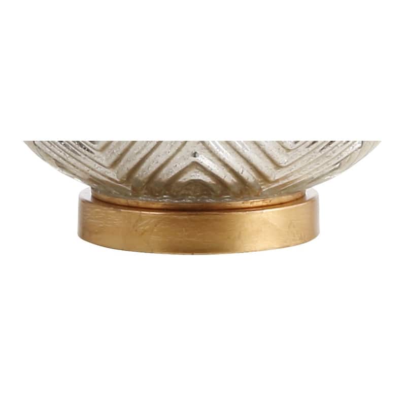 Copenhagen 30.75" Gourd Glass LED Table Lamp, Mercury Silver/Gold by JONATHAN Y