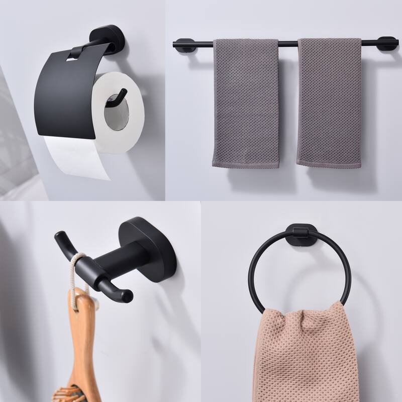 Wall Mounted 5 -Piece Bath Hardware Set Towel Holder Set