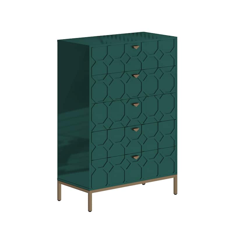 Clihome Wooden 5-Drawer Storage Chest