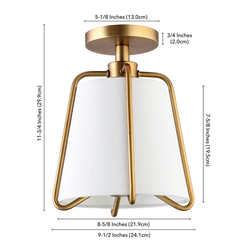 Marduk 9.5" Semi Flush Mount with Fabric Shade