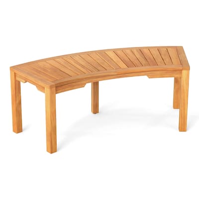 Costway 1/2/4 PCS Outdoor Curved Bench with Slatted Seat Wrap Around - See Details