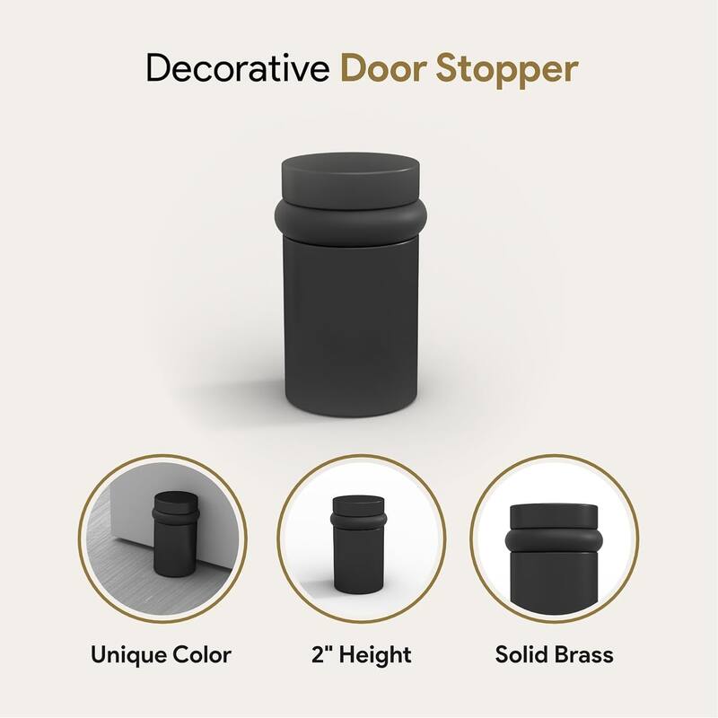 Mega Handles Round Floor Mounted Door Stopper – Solid Brass Decorative Door Wall Protector with Mounting Kit Included