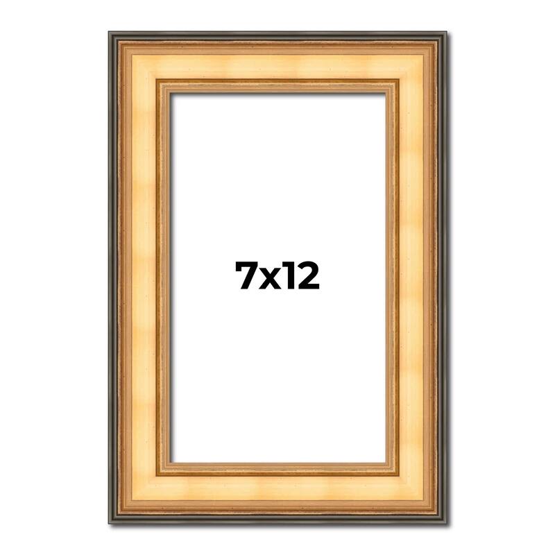 7x12 Frame Gold Plein Aire Solid Wood Picture Frame Width 2 Inches |